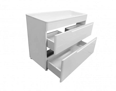 Комплект мебели Эстет Kare Luxe 80 напольный 2 ящика белый ФР-00006003/ФР-00005719 Комплект мебели Эстет Kare Luxe 80 напольный 2 ящика белый ФР-00006003/ФР-00005719