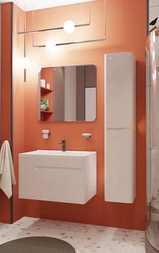 Комплект мебели Эстет Kare Luxe 80 подвесной 1 ящик белый ФР-00006003/ФР-00005718 Комплект мебели Эстет Kare Luxe 80 подвесной 1 ящик белый ФР-00006003/ФР-00005718