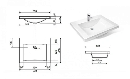 Комплект мебели Эстет Monaco 60 напольный 3 ящика белый ФР-00002264/ФР-00002153 Комплект мебели Эстет Monaco 60 напольный 3 ящика белый ФР-00002264/ФР-00002153