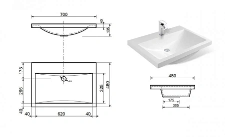 Комплект мебели Эстет Monaco 70 подвесной 2 ящика белый ФР-00002137/ФР-00002238 Комплект мебели Эстет Monaco 70 подвесной 2 ящика белый ФР-00002137/ФР-00002238