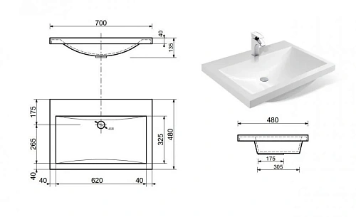 Комплект мебели Эстет Monaco 70 подвесной 2 ящика белый ФР-00002137/ФР-00002238 Комплект мебели Эстет Monaco 70 подвесной 2 ящика белый ФР-00002137/ФР-00002238