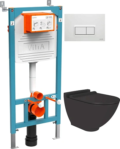 Комплект Унитаз подвесной STWORKI Rotenburg SWH52 безободковый + Инсталляция VitrA 800-2012 с белой 534903 Комплект Унитаз подвесной STWORKI Rotenburg SWH52 безободковый + Инсталляция VitrA 800-2012 с белой 534903
