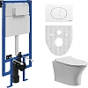 Комплект Унитаз подвесной STWORKI Дублин Db-01UP безободковый + Система инсталляции для унитазов STW 555160 Комплект Унитаз подвесной STWORKI Дублин Db-01UP безободковый + Система инсталляции для унитазов STW 555160