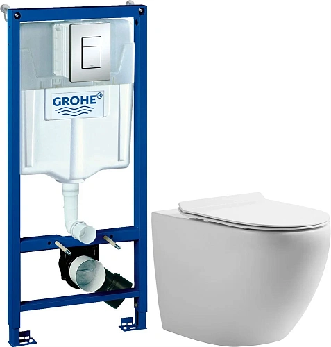 Комплект Унитаз подвесной STWORKI Кронборг KR-01up безободковый, с микролифтом, встроенный, фарфор, 550559 Комплект Унитаз подвесной STWORKI Кронборг KR-01up безободковый, с микролифтом, встроенный, фарфор, 550559