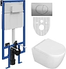 Комплект Унитаз подвесной STWORKI Ларвик 5512 безободковый с микролифтом + Система инсталляции для у 588916