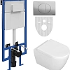 Комплект Унитаз подвесной STWORKI Ларвик 5512 безободковый с микролифтом + Система инсталляции для у 588916 Комплект Унитаз подвесной STWORKI Ларвик 5512 безободковый с микролифтом + Система инсталляции для у 588916