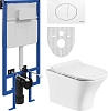 Комплект Унитаз подвесной STWORKI Монтре MO-01up безободковый + Система инсталляции для унитазов STW 555204