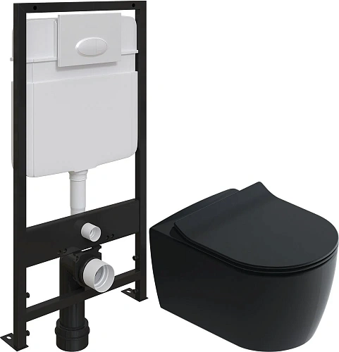 Комплект Унитаз подвесной STWORKI Ноттвиль SETK3104-2616 безободковый, с микролифтом, черный + Систе 587769 Комплект Унитаз подвесной STWORKI Ноттвиль SETK3104-2616 безободковый, с микролифтом, черный + Систе 587769