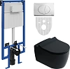 Комплект Унитаз подвесной STWORKI Ноттвиль SETK3104-2616 безободковый, с микролифтом, черный + Систе 587834