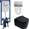 Комплект Унитаз подвесной STWORKI Ноттвиль SETK3104-2616 безободковый, с микролифтом, черный + Систе 587848