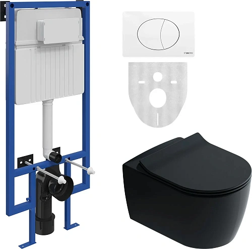 Комплект Унитаз подвесной STWORKI Ноттвиль SETK3104-2616 безободковый, с микролифтом, черный + Систе 587853 Комплект Унитаз подвесной STWORKI Ноттвиль SETK3104-2616 безободковый, с микролифтом, черный + Систе 587853