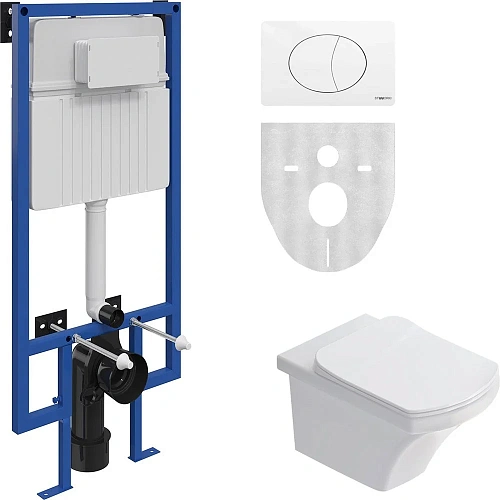 Комплект Унитаз подвесной STWORKI Хальмстад SETK2804-0606-001-1-6000 с микролифтом + Система инсталл 561106 Комплект Унитаз подвесной STWORKI Хальмстад SETK2804-0606-001-1-6000 с микролифтом + Система инсталл 561106