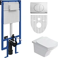 Комплект Унитаз подвесной STWORKI Хальмстад SETK2804-0606-001-1-6000 с микролифтом + Система инсталл 561307 Комплект Унитаз подвесной STWORKI Хальмстад SETK2804-0606-001-1-6000 с микролифтом + Система инсталл 561307