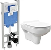 Комплект Унитаз подвесной STWORKI Хельсинки Clean On DPL EO slim безободковый + Система инсталляции 507837