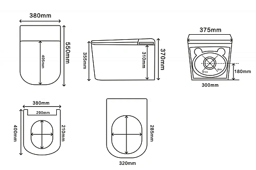 Комплект унитаза ABBER Rechteck AC1216S электронный с функцией биде, с инсталляцией AC0101P2 Комплект унитаза ABBER Rechteck AC1216S электронный с функцией биде, с инсталляцией AC0101P2