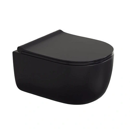 Комплект унитаза BERGES EGO Black Rimless с инсталляцией NOVUM, кнопка R5, сидение Toma Black Slim S 045225 Комплект унитаза BERGES EGO Black Rimless с инсталляцией NOVUM, кнопка R5, сидение Toma Black Slim S 045225