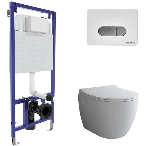 Комплект унитаза BERGES OKUS с инсталляцией NOVUM, кнопка D7, сидение Toma Slim SO 043262 Комплект унитаза BERGES OKUS с инсталляцией NOVUM, кнопка D7, сидение Toma Slim SO 043262