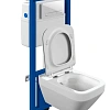 Комплект унитаза Cersanit CREA SQUARE (A68300) инсталляции LINK PRO и клавиши смыва ESTETICA пластик белый 68300 Комплект унитаза Cersanit CREA SQUARE (A68300) инсталляции LINK PRO и клавиши смыва ESTETICA пластик белый 68300
