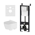 Комплект унитаза Damixa Jupiter DX77.IS10101.1700 с инсталляцией, сиденьем микролифт и белой клавише Комплект унитаза Damixa Jupiter DX77.IS10101.1700 с инсталляцией, сиденьем микролифт и белой клавише