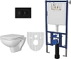 Комплект унитаза DIWO Сочи безободковый, с микролифтом с системой инсталляции DIWO 4501 с кнопкой см 591935