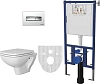 Комплект унитаза DIWO Сочи безободковый, с микролифтом с системой инсталляции DIWO 4501 с кнопкой см 591942