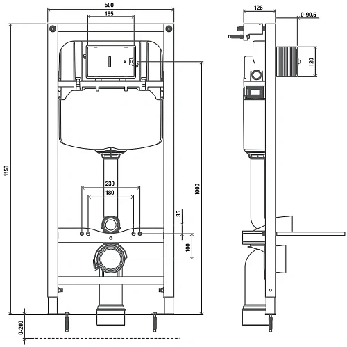 Комплект унитаза Jacob Delafon Odeon Rive Gauche Е21745RU-00 безободковый с инсталляцией и кнопкой с Комплект унитаза Jacob Delafon Odeon Rive Gauche Е21745RU-00 безободковый с инсталляцией и кнопкой с