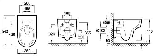 Комплект унитаза Jacob Delafon Odeon Rive Gauche Е21745RU-00 безободковый с инсталляцией и кнопкой с Комплект унитаза Jacob Delafon Odeon Rive Gauche Е21745RU-00 безободковый с инсталляцией и кнопкой с