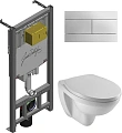 Комплект унитаза Jacob Delafon Patio E21734RU-00 с инсталляцией и кнопкой смыва Комплект унитаза Jacob Delafon Patio E21734RU-00 с инсталляцией и кнопкой смыва