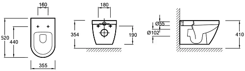 Комплект унитаза Jacob Delafon Rodin E21748RU-00 безободковый с инсталляцией и кнопкой смыва Комплект унитаза Jacob Delafon Rodin E21748RU-00 безободковый с инсталляцией и кнопкой смыва