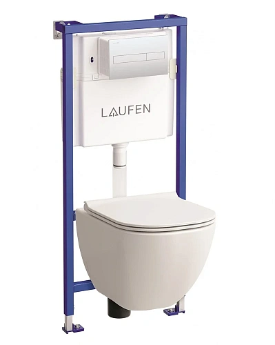 Комплект унитаза Laufen Basal VPACK 6.2071.2.007.000.3 с инсталляцией, клавишей смыва и сиденьем Комплект унитаза Laufen Basal VPACK 6.2071.2.007.000.3 с инсталляцией, клавишей смыва и сиденьем