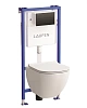 Комплект унитаза Laufen Basal VPACK 6.2071.2.716.000.3 с инсталляцией, клавишей смыва и сиденьем