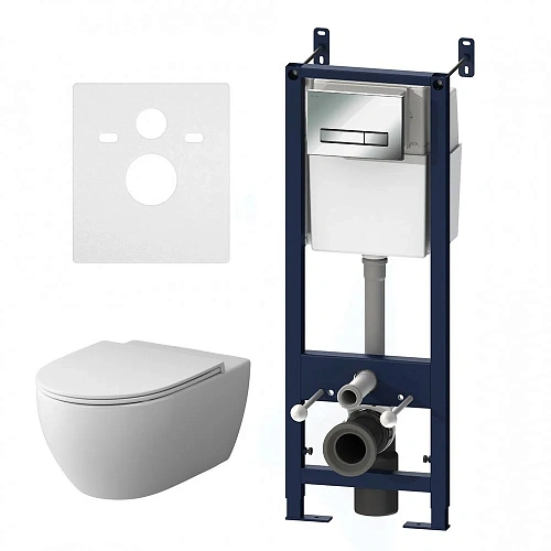 Комплект: Инсталляция с унитазом AM.PM Awe IS30251.111700 с клавишей Start S хром глянц сиденье микролифт Комплект: Инсталляция с унитазом AM.PM Awe IS30251.111700 с клавишей Start S хром глянц сиденье микролифт