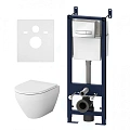 Комплект: Инсталляция с унитазом AM.PM Spirit IS30201.701700 с клавишей Start S белый глянц сиденье Комплект: Инсталляция с унитазом AM.PM Spirit IS30201.701700 с клавишей Start S белый глянц сиденье
