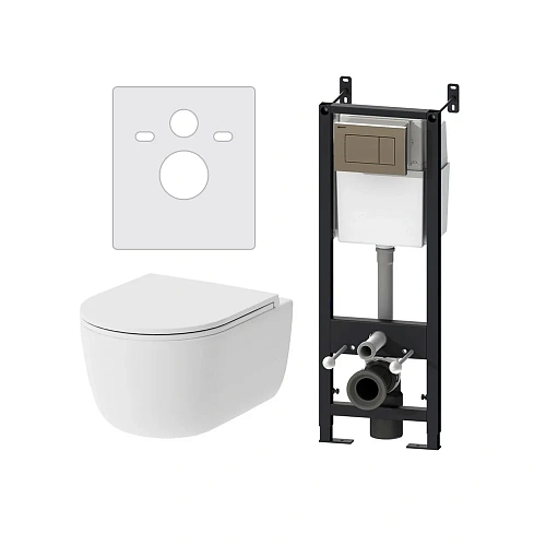 Комплект: Инсталляция с унитазом Damixa Sirius DX86.IS10151.1700 с клавишей смыва и сиденье микролиф Комплект: Инсталляция с унитазом Damixa Sirius DX86.IS10151.1700 с клавишей смыва и сиденье микролиф