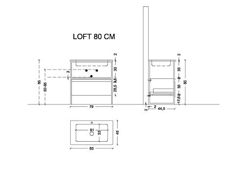 Консоль под раковину Armadi Art LOFT 80 893-080 Консоль под раковину Armadi Art LOFT 80 893-080