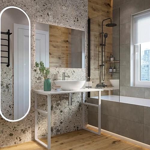 Консоль с раковиной DIWO Элиста 100 белый мрамор, Moduo 55 Leaf 555460 Консоль с раковиной DIWO Элиста 100 белый мрамор, Moduo 55 Leaf 555460