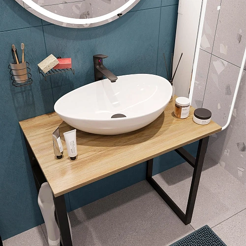 Консоль с раковиной DIWO Элиста 80 светлое дерево, Moduo 55 Leaf 555038 Консоль с раковиной DIWO Элиста 80 светлое дерево, Moduo 55 Leaf 555038