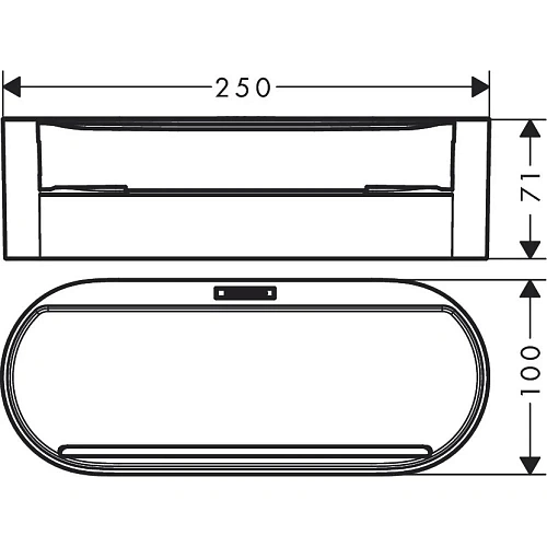 Контейнер Hansgrohe WallStoris глубокая 27912670, матовый черный Контейнер Hansgrohe WallStoris глубокая 27912670, матовый черный
