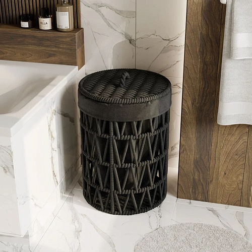 Корзина для белья WasserKRAFT Mosel WB-460-L черный Корзина для белья WasserKRAFT Mosel WB-460-L черный