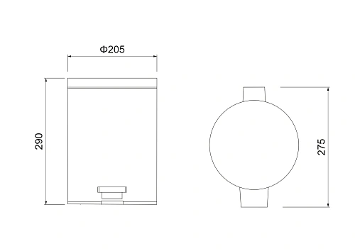 Корзина для мусора Aquatek AQ4991MB черный матовый Корзина для мусора Aquatek AQ4991MB черный матовый