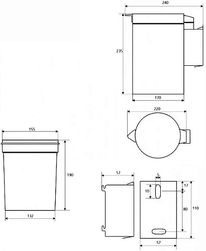 Корзина для мусора Bemeta 125115051 Корзина для мусора Bemeta 125115051