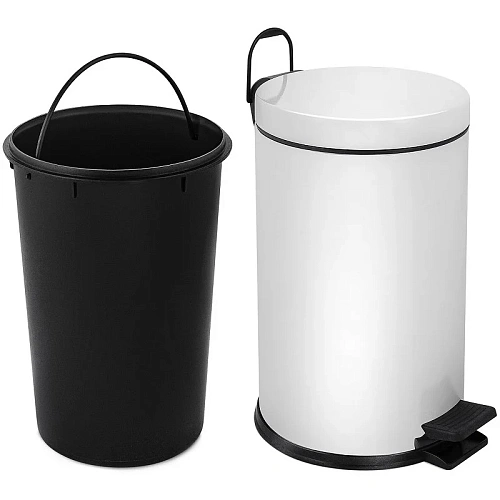 Корзина для мусора BERGES для мусора с педалью 12 л, белое 122004 Корзина для мусора BERGES для мусора с педалью 12 л, белое 122004