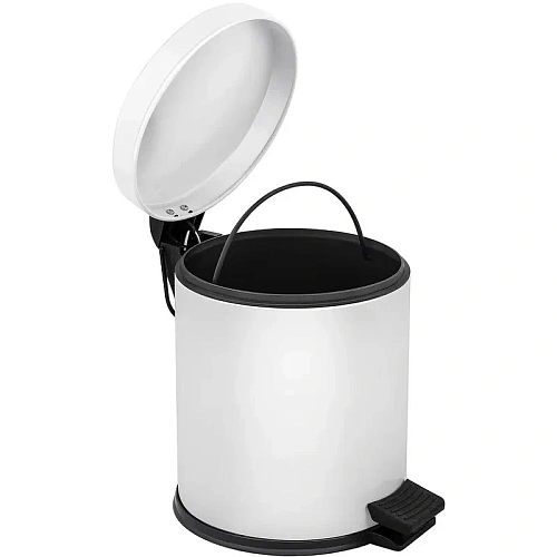 Корзина для мусора BERGES для мусора с педалью 5 л, микролифт, белое 122002 Корзина для мусора BERGES для мусора с педалью 5 л, микролифт, белое 122002