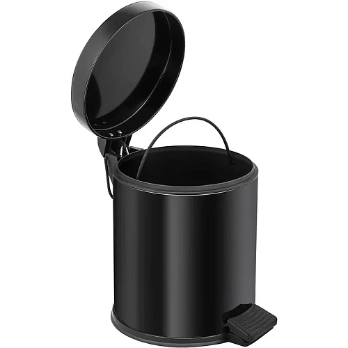 Корзина для мусора BERGES для мусора с педалью 5 л, микролифт, черное 123002 Корзина для мусора BERGES для мусора с педалью 5 л, микролифт, черное 123002