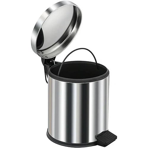 Корзина для мусора BERGES для мусора с педалью 5 л, хром 121002 Корзина для мусора BERGES для мусора с педалью 5 л, хром 121002