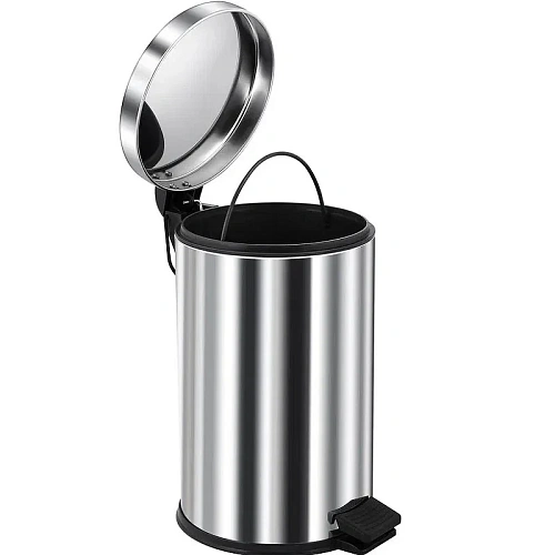 Корзина для мусора BERGES для мусора с педалью 8 л, хром 121003 Корзина для мусора BERGES для мусора с педалью 8 л, хром 121003