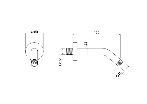 Кронштейн верхнего душа Aquatek AQ2173CR Хром Кронштейн верхнего душа Aquatek AQ2173CR Хром
