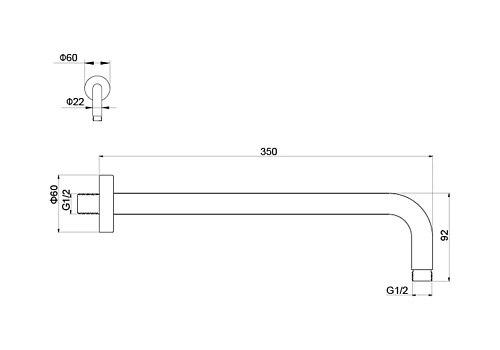 Кронштейн верхнего душа Aquatek AQ2174CR Хром Кронштейн верхнего душа Aquatek AQ2174CR Хром