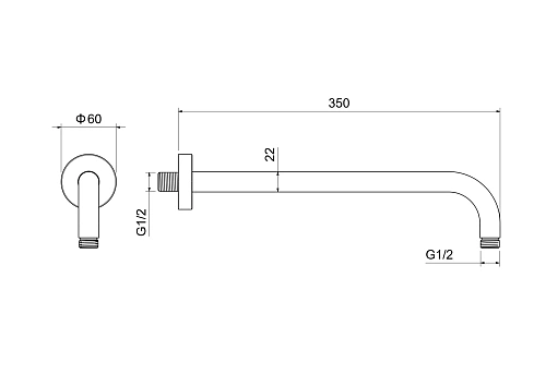 Кронштейн верхнего душа Aquatek AQ2174CR Хром Кронштейн верхнего душа Aquatek AQ2174CR Хром