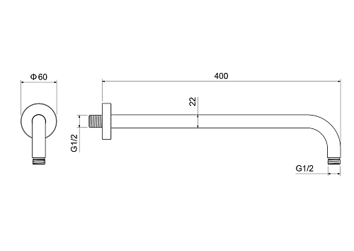Кронштейн верхнего душа Aquatek AQ2176BGM черный хром шлифованный Кронштейн верхнего душа Aquatek AQ2176BGM черный хром шлифованный